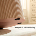 Oak Round Fluted Side Table, 17.71", Single Use