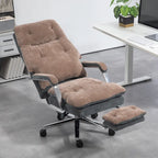 Coffee Velvet Office Recliner Chair – Padded, Swivel, for 1 Person