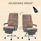 Coffee Velvet Office Recliner Chair – Padded, Swivel, for 1 Person