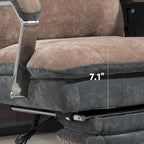 Coffee Velvet Office Recliner Chair – Padded, Swivel, for 1 Person