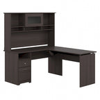 60W 3-position L-shaped Sit to Stand Desk with Hutch by Bush Furniture