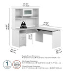 60W 3-position L-shaped Sit to Stand Desk with Hutch by Bush Furniture