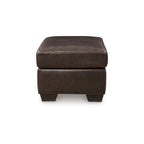 Dark Brown / Dark Blue Leather Ottoman – Single Seat