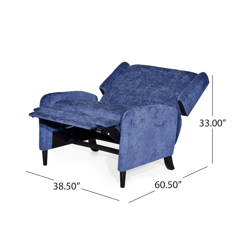Roomfitters Oversized Textured Fabric Pushback Recliner, Cozy Recliner for Living Room