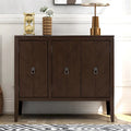 Roomfitters Adjustable Shelf Storage Sideboard with Retro Metal Handles and Pinewood Legs for Living Room, Study