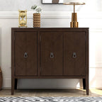 Roomfitters Adjustable Shelf Storage Sideboard with Retro Metal Handles and Pinewood Legs for Living Room, Study