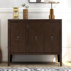 Roomfitters Adjustable Shelf Storage Sideboard with Retro Metal Handles and Pinewood Legs for Living Room, Study