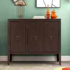 Roomfitters Adjustable Shelf Storage Sideboard with Retro Metal Handles and Pinewood Legs for Living Room, Study