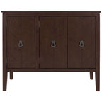 Roomfitters Adjustable Shelf Storage Sideboard with Retro Metal Handles and Pinewood Legs for Living Room, Study
