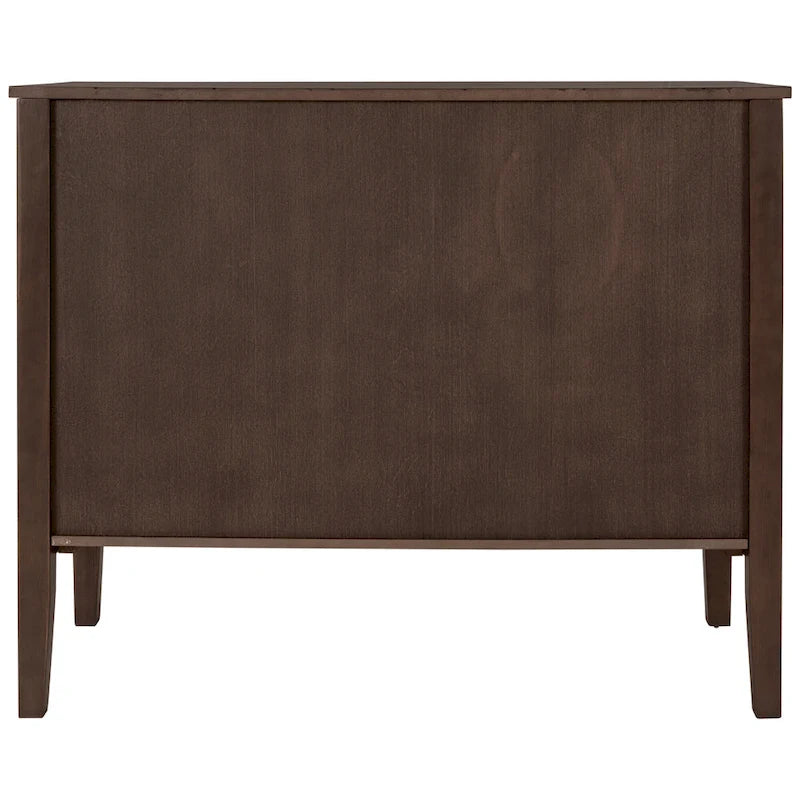 Roomfitters Adjustable Shelf Storage Sideboard with Retro Metal Handles and Pinewood Legs for Living Room, Study