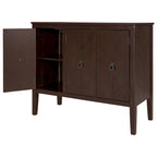 Roomfitters Adjustable Shelf Storage Sideboard with Retro Metal Handles and Pinewood Legs for Living Room, Study
