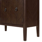 Roomfitters Adjustable Shelf Storage Sideboard with Retro Metal Handles and Pinewood Legs for Living Room, Study