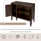 Roomfitters Adjustable Shelf Storage Sideboard with Retro Metal Handles and Pinewood Legs for Living Room, Study