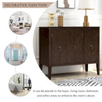 Roomfitters Adjustable Shelf Storage Sideboard with Retro Metal Handles and Pinewood Legs for Living Room, Study