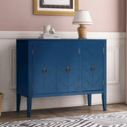 Roomfitters Adjustable Shelf Storage Sideboard with Retro Metal Handles and Pinewood Legs for Living Room, Study
