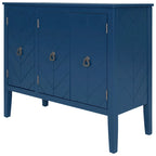 Roomfitters Adjustable Shelf Storage Sideboard with Retro Metal Handles and Pinewood Legs for Living Room, Study