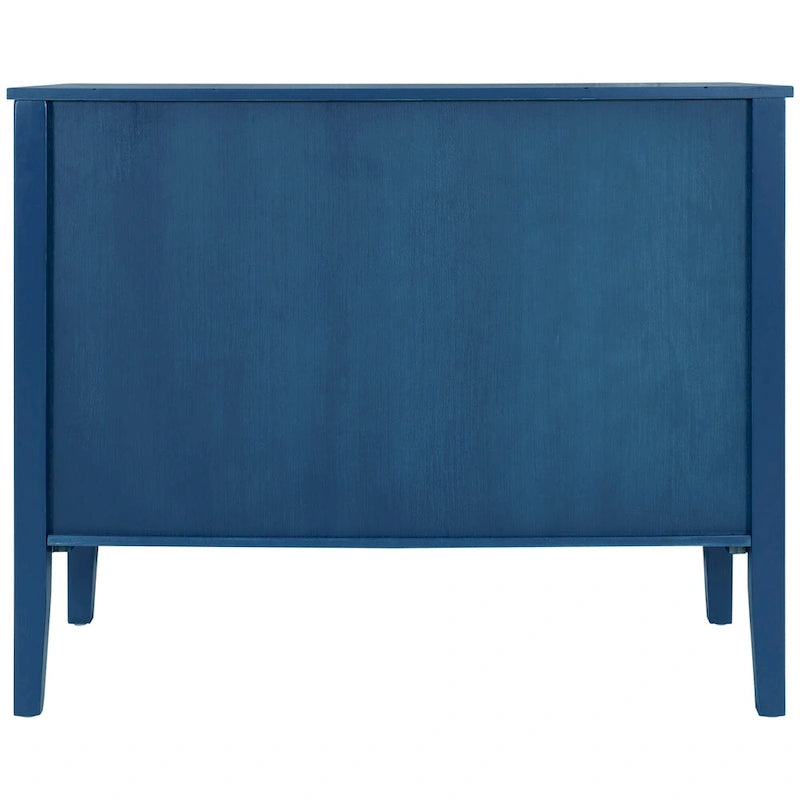 Roomfitters Adjustable Shelf Storage Sideboard with Retro Metal Handles and Pinewood Legs for Living Room, Study