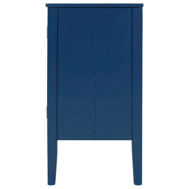 Roomfitters Adjustable Shelf Storage Sideboard with Retro Metal Handles and Pinewood Legs for Living Room, Study