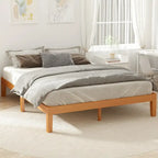 Queen Size Wood Platform Bed, Headboard-Free, Supports 2 People