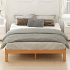 Queen Size Wood Platform Bed, Headboard-Free, Supports 2 People