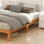 Queen Size Wood Platform Bed, Headboard-Free, Supports 2 People