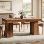 Brown/Light Brown/Grey/Black Rectangular Dining Table, Seats 4–6