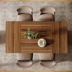 Brown/Light Brown/Grey/Black Rectangular Dining Table, Seats 4–6