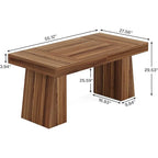 Brown/Light Brown/Grey/Black Rectangular Dining Table, Seats 4–6