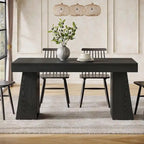 Brown/Light Brown/Grey/Black Rectangular Dining Table, Seats 4–6