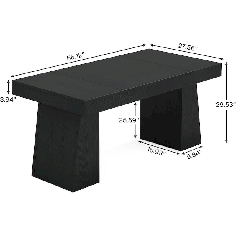 Brown/Light Brown/Grey/Black Rectangular Dining Table, Seats 4–6