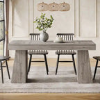 Brown/Light Brown/Grey/Black Rectangular Dining Table, Seats 4–6