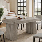 Brown/Light Brown/Grey/Black Rectangular Dining Table, Seats 4–6