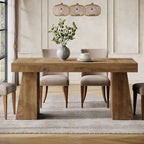 Brown/Light Brown/Grey/Black Rectangular Dining Table, Seats 4–6
