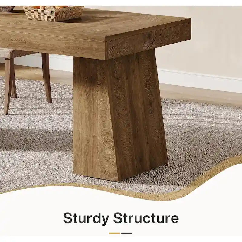 Brown/Light Brown/Grey/Black Rectangular Dining Table, Seats 4–6