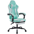 Green Ergonomic Gaming Chair, Height Adjustable, Reclining, with Footrest, for 1 Person, 300 lbs Capacity
