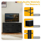 Black / Rust Brown / White / Grey, 5-Drawer Fabric Dresser with Steel Frame & Wood Top, for 1