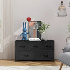 Black / Rust Brown / White / Grey, 5-Drawer Fabric Dresser with Steel Frame & Wood Top, for 1
