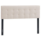 Gymax Full/Queen Size Headboard Linen Fabric Upholstered Button Tufted