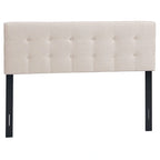 Gymax Full/Queen Size Headboard Linen Fabric Upholstered Button Tufted