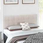 Gymax Full/Queen Size Headboard Linen Fabric Upholstered Button Tufted