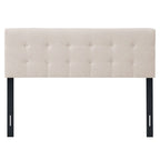 Gymax Full/Queen Size Headboard Linen Fabric Upholstered Button Tufted
