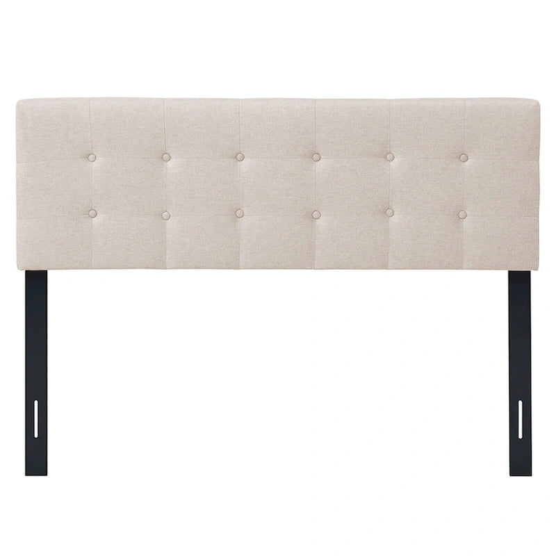 Gymax Full/Queen Size Headboard Linen Fabric Upholstered Button Tufted