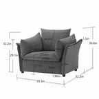 Green / Dark Grey Chenille Lounge Armchair – 1-Seater
