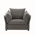 Green / Dark Grey Chenille Lounge Armchair – 1-Seater