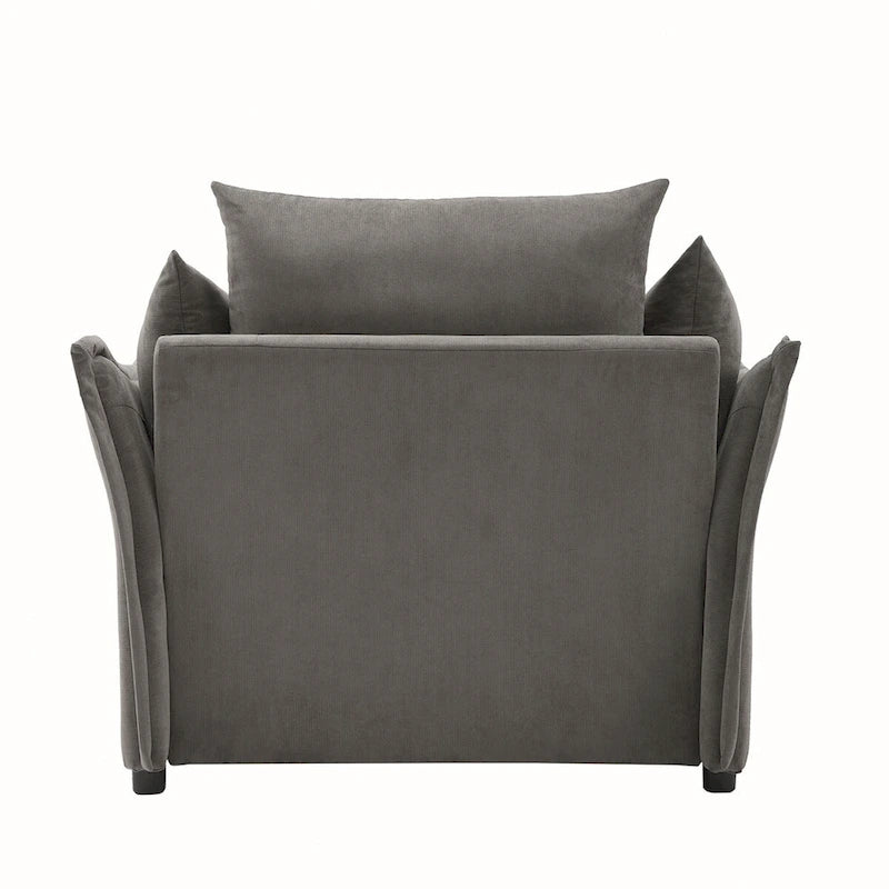 Green / Dark Grey Chenille Lounge Armchair – 1-Seater