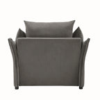 Green / Dark Grey Chenille Lounge Armchair – 1-Seater