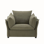 Green / Dark Grey Chenille Lounge Armchair – 1-Seater