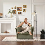 Green / Dark Grey Chenille Lounge Armchair – 1-Seater