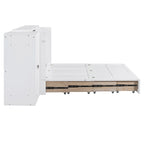 Queen Size Murphy Bed with USB Port, Large Drawer and Desk Combo for Bedroom