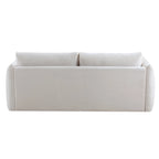 85" 3-Seater Fabric Sofa with 2 Pillows – Beige / Red / Creamy White